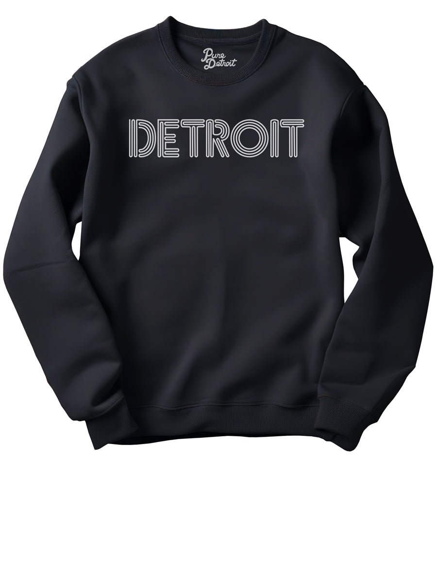 Detroit Neon Unisex Premium Sweatshirt - Black / White Sweatshirt