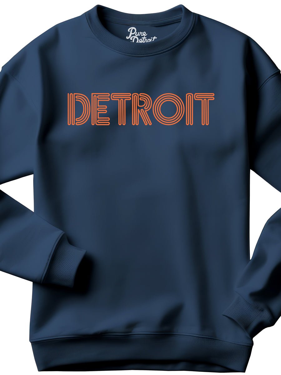 Detroit Neon Unisex Premium Sweatshirt - Navy / Orange