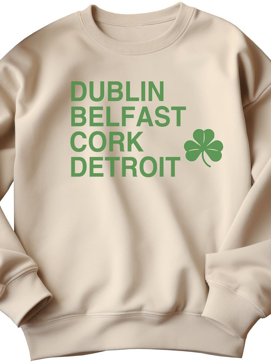 Dublin Belfast Cork Detroit Sweatshirt - Green / Sand sweatshirt