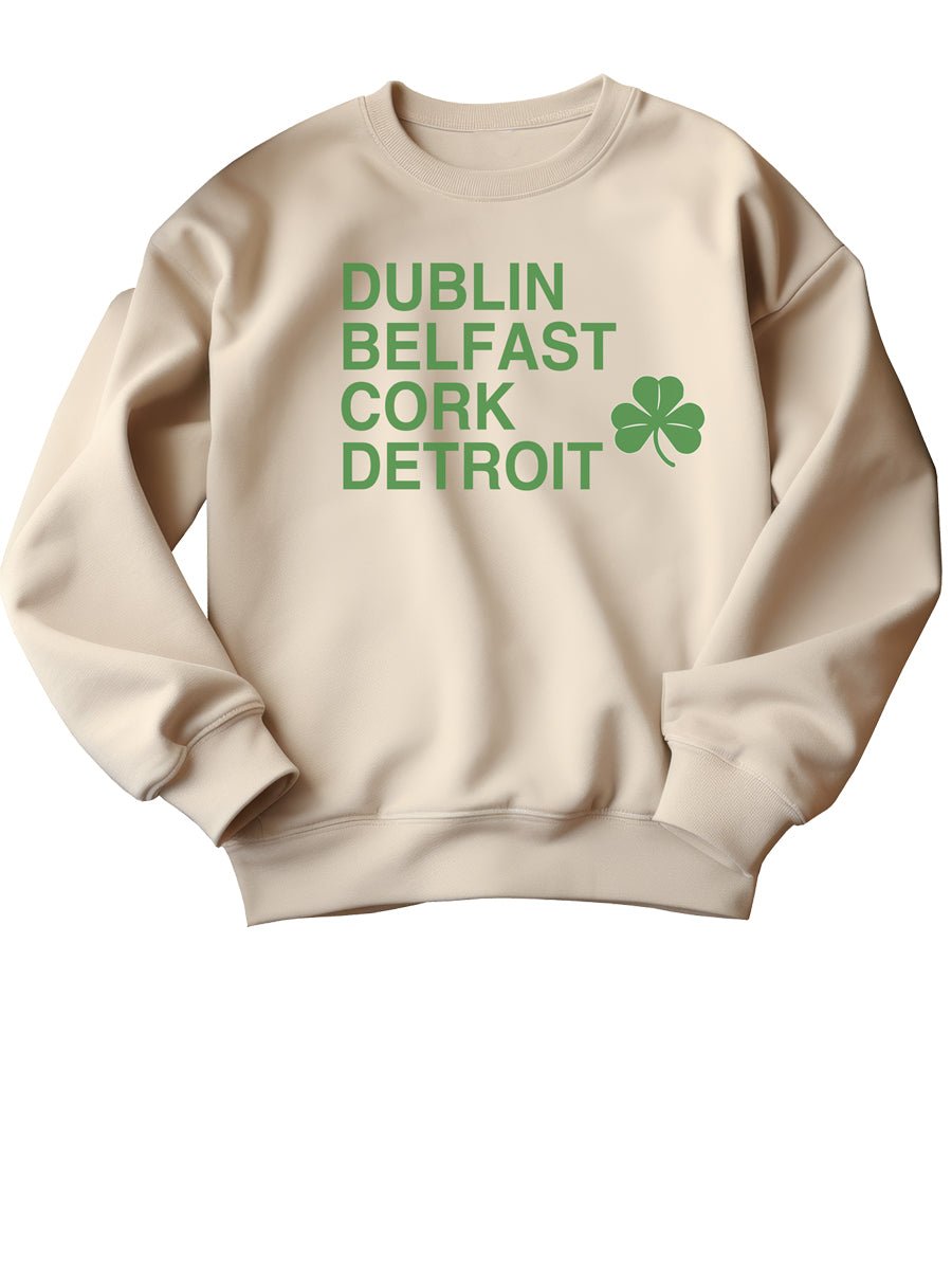 Dublin Belfast Cork Detroit Sweatshirt - Green / Sand sweatshirt