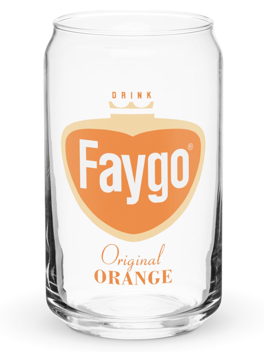 Faygo Retro Logo Can Glass - Orange 16 oz