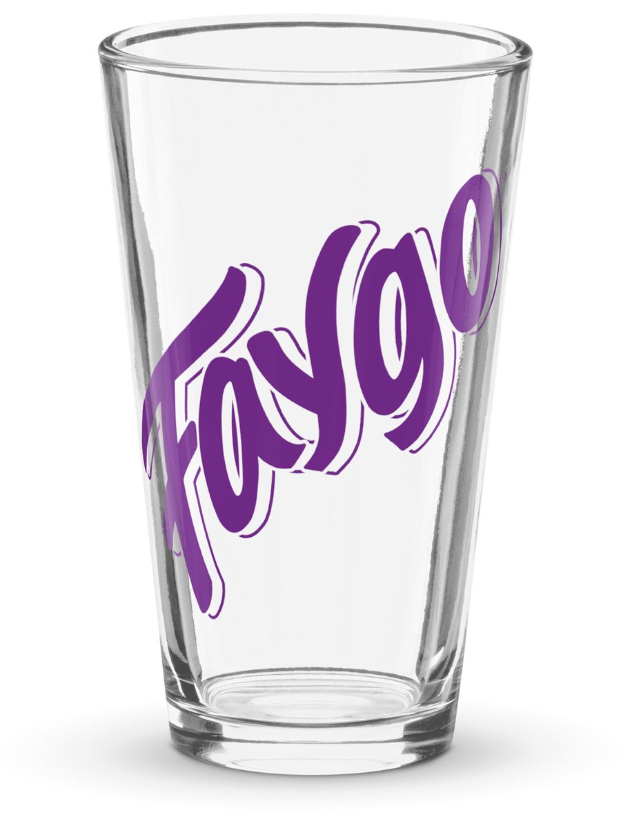 Faygo Logo Pint Glass - Grape 16 oz