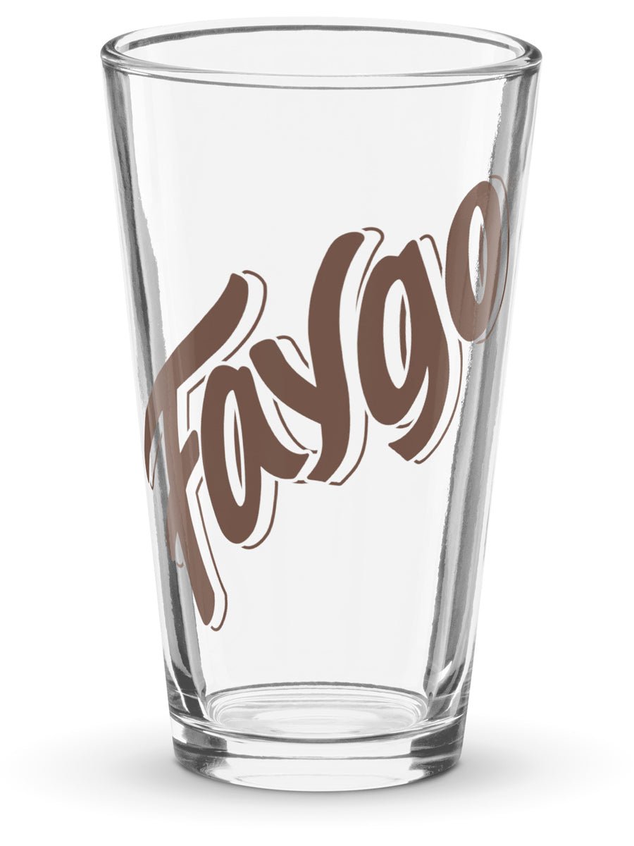 Faygo Logo Pint Glass - Root Beer 16 oz