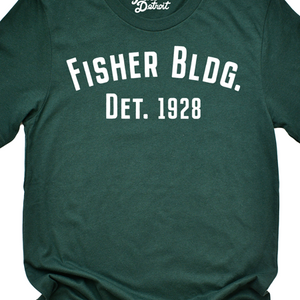 Fisher Building 1928 T-shirt - Green / White Unisex    