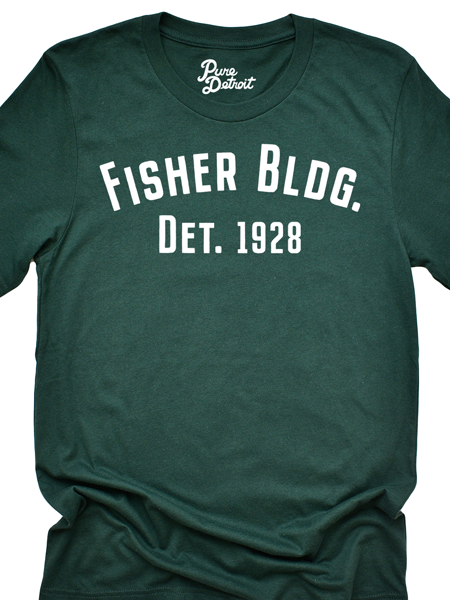 Fisher Building 1928 T-shirt - Green / White Unisex    