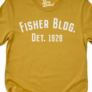 Fisher Building Detroit 1928 T-shirt - Mustard / Off White Unisex Unisex Apparel   