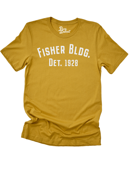 Fisher Building Detroit 1928 T-shirt - Mustard / Off White Unisex Unisex Apparel