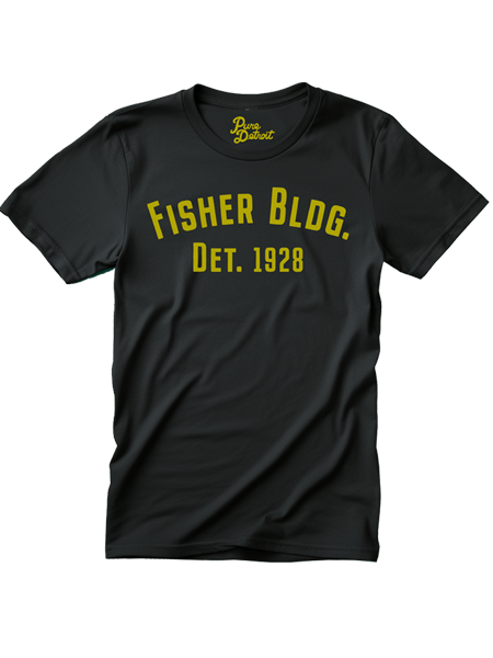 Fisher Building 1928 T-shirt - Black / Gold Unisex Unisex Apparel