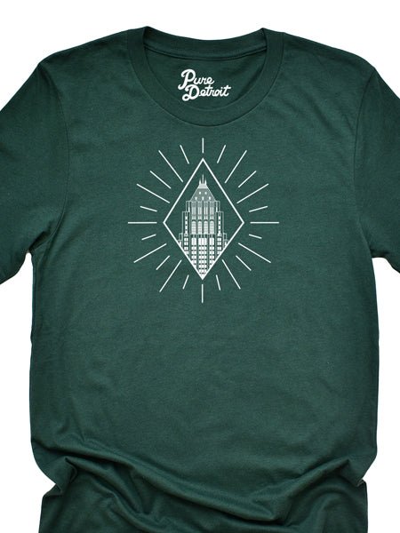 Fiher Building Detroit Unisex T-shirt - Green / White T-Shirt
