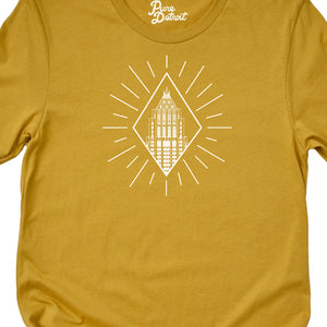 Fisher Building Rays Unisex T-shirt - Mustard / White T-Shirt   