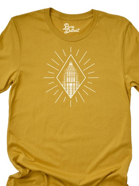 Fisher Building Rays Unisex T-shirt - Mustard / White T-Shirt