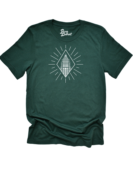 Fiher Building Detroit Unisex T-shirt - Green / White T-Shirt