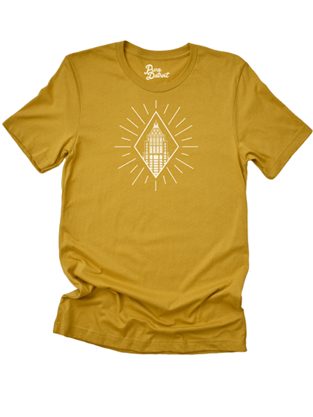 Fisher Building Rays Unisex T-shirt - Mustard / White T-Shirt