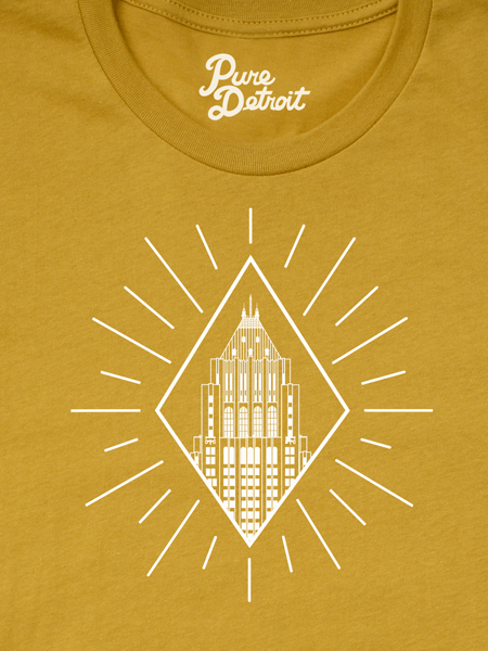 Fisher Building Rays Unisex T-shirt - Mustard / White T-Shirt