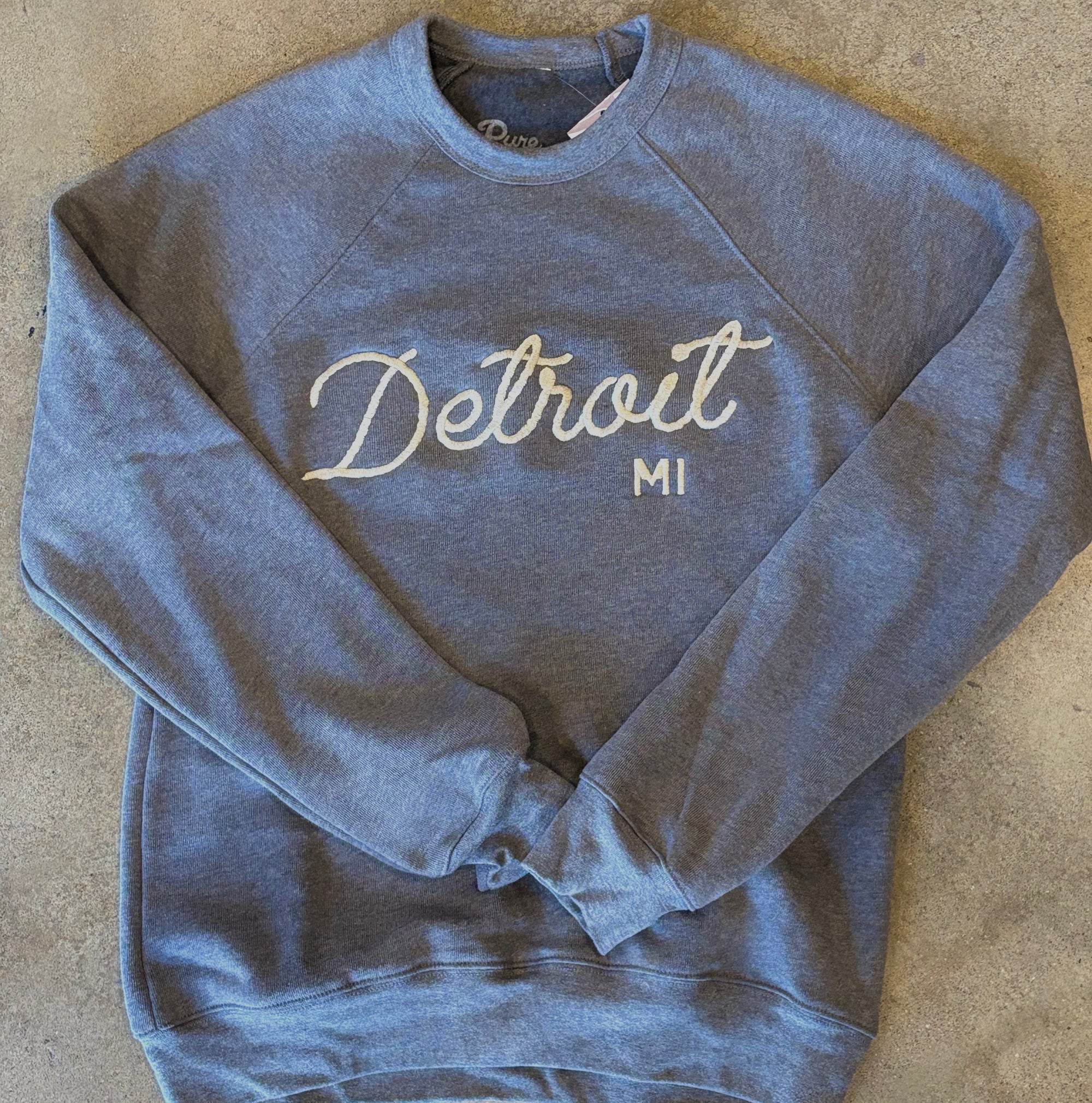 Detroit MI Sweatshirt - Embroidered/ Gray / Unisex Unisex Apparel