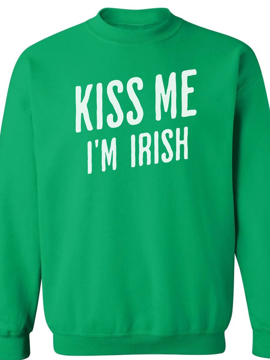 Kiss Me I'm Irish Blended Sweatshirt - Irish Green / White