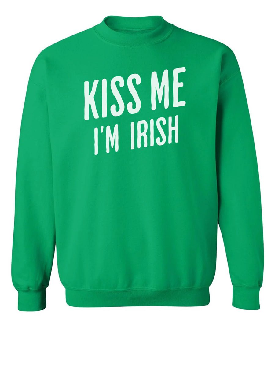 Kiss Me I'm Irish Blended Sweatshirt - Irish Green / White