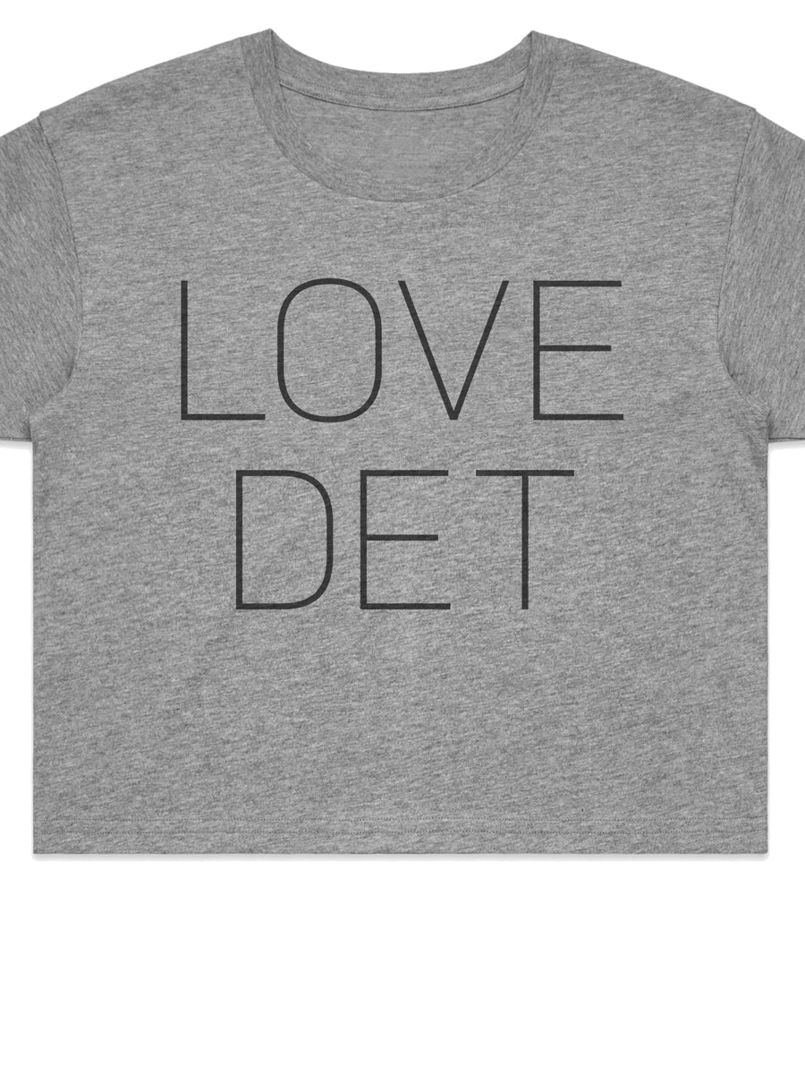 Love Det Women’s Premium Crop Top - Black / Athletic Gray T-Shirt   