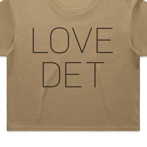 Love Det Women’s Premium Crop Top - Black / Carmel T-Shirt   