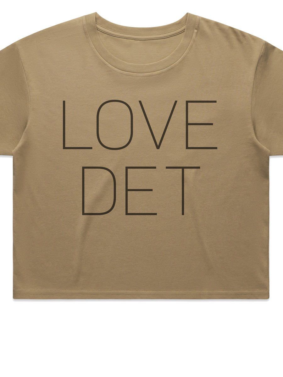 Love Det Women’s Premium Crop Top - Black / Carmel T-Shirt