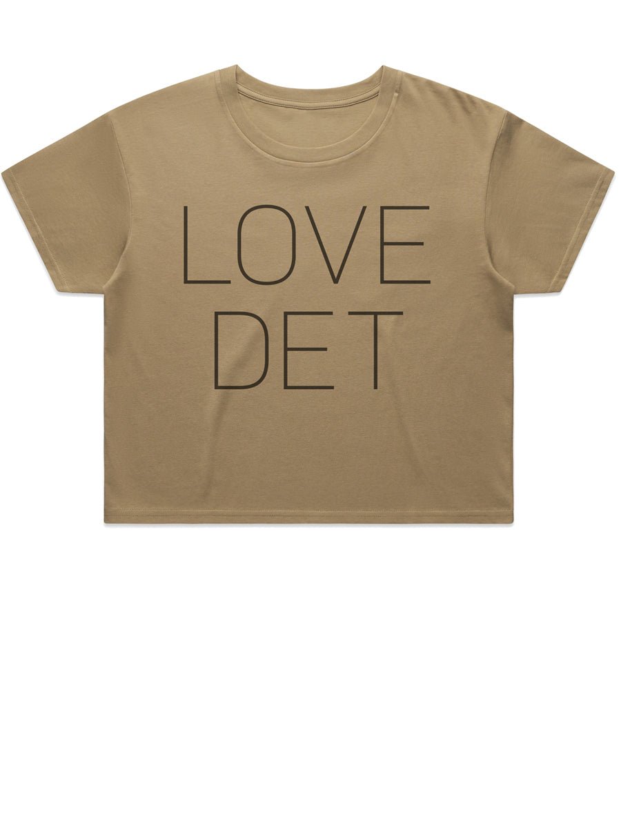 Love Det Women’s Premium Crop Top - Black / Carmel T-Shirt