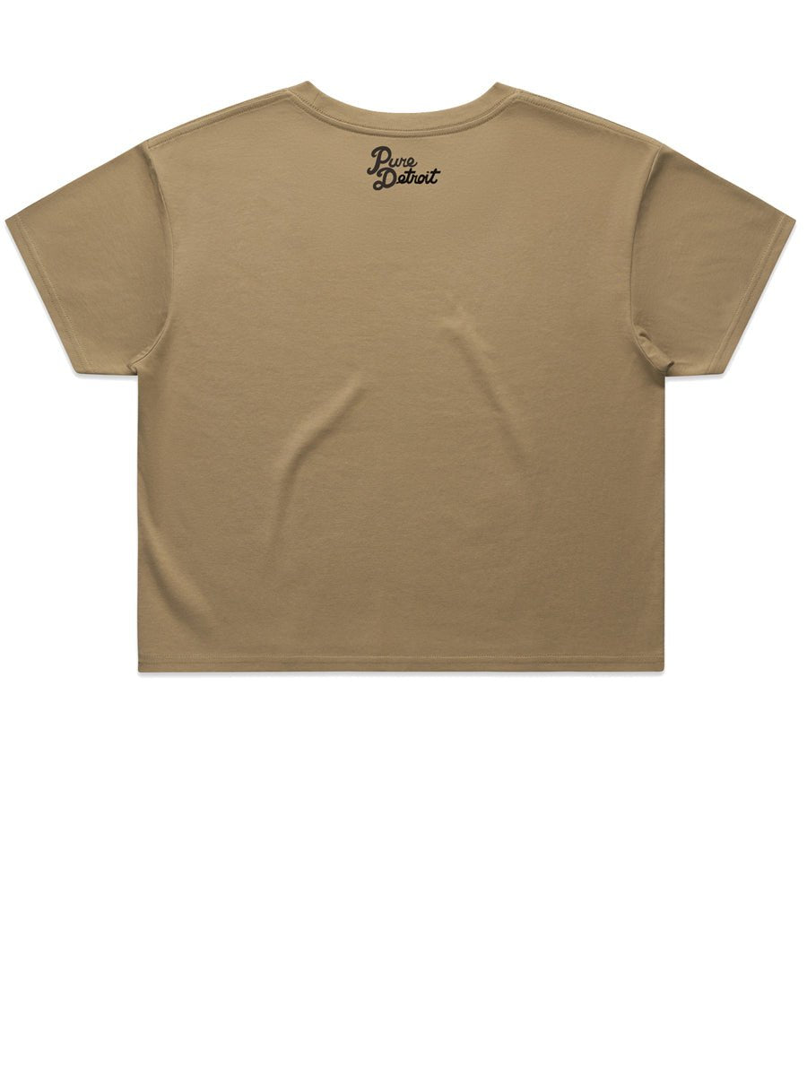 Love Det Women’s Premium Crop Top - Black / Carmel T-Shirt