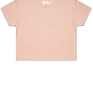 Love Det Women’s Premium Crop Top - White / Dusty Pink T-shirt   