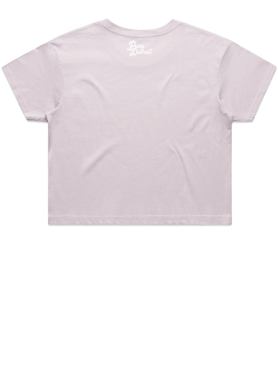 Love Det Women’s Premium Crop Top - White / Orchid T-shirt