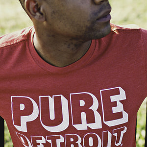 Pure Detroit Blockster Unisex T-shirt - Red + White    