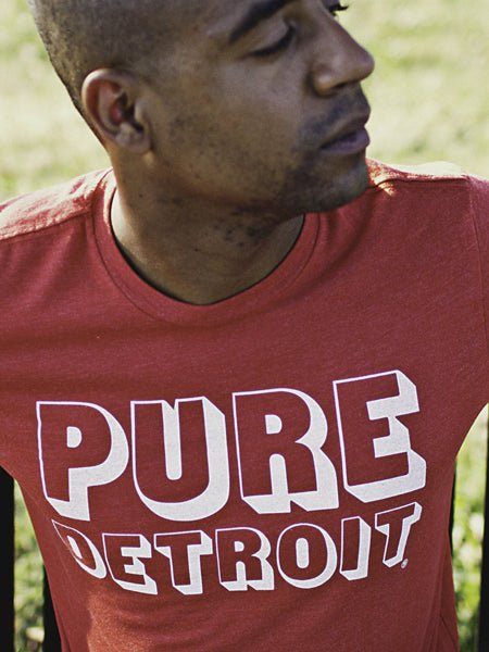 Pure Detroit Blockster Unisex T-shirt - Red + White