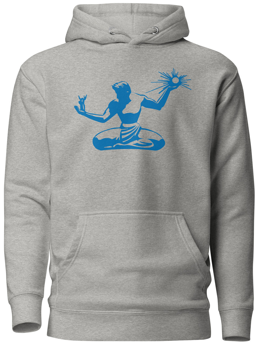 Spirit of Detroit Premium Pullover Unisex Hoodie - Athletic Gray / Blue pullover hoodie