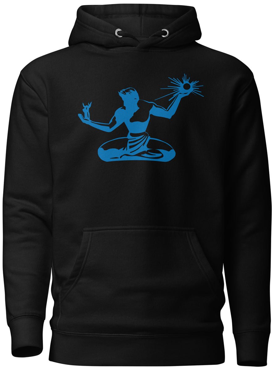 Spirit of Detroit Premium Pullover Unisex Hoodie - Black / Blue pullover hoodie