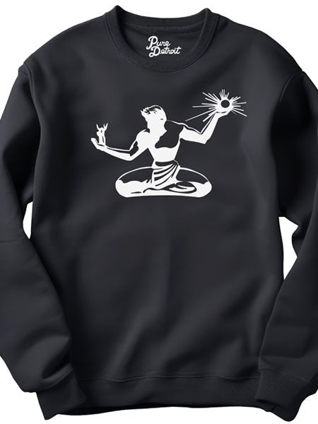 Spirit of Detroit Premium Sweatshirt - White / Black Clothing