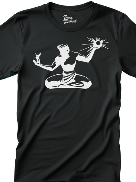 Spirit of Detroit Unisex T-shirt - White / Black Clothing