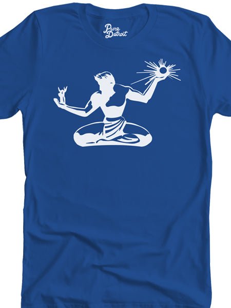 Spirit of Detroit Unisex T-shirt - White / Royal Blue t-shirt
