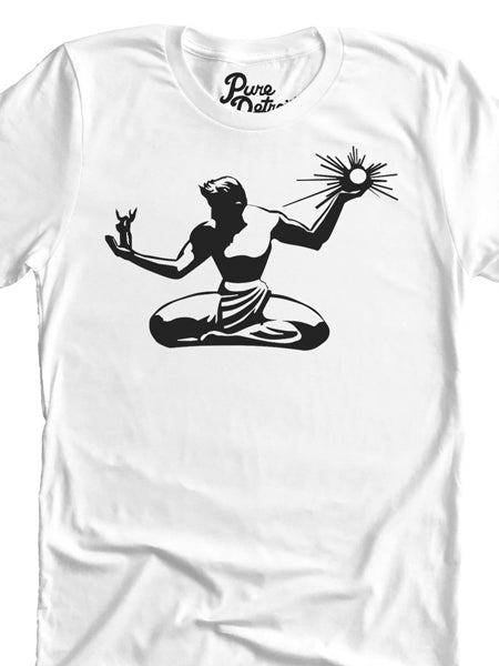 Spirit of Detroit Unisex T-shirt - White / Black Unisex Apparel