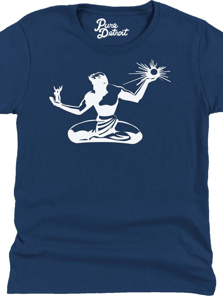 Spirit of Detroit Women's Premium Relaxed T-Shirt - White / Navy T-Shirt