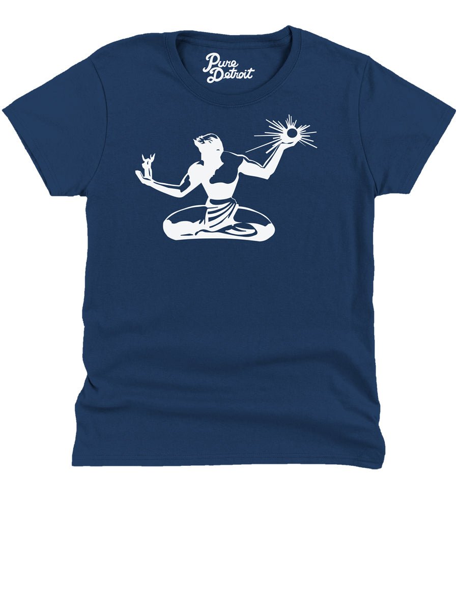 Spirit of Detroit Women's Premium Relaxed T-Shirt - White / Navy T-Shirt