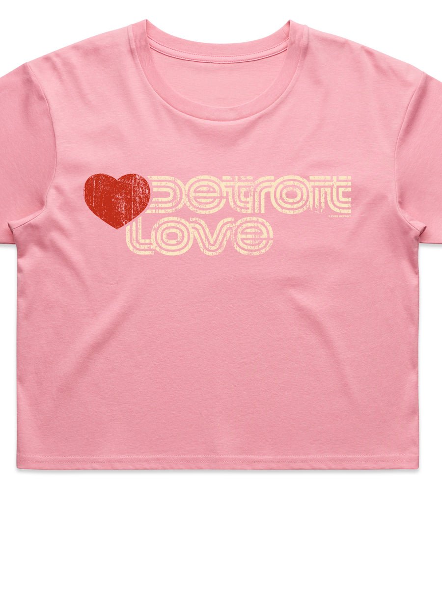Sporty Detroit Love Women’s Crop Top - Bubblegum t-shirt