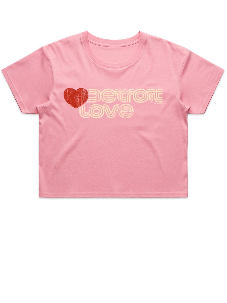 Sporty Detroit Love Women’s Crop Top - Bubblegum t-shirt