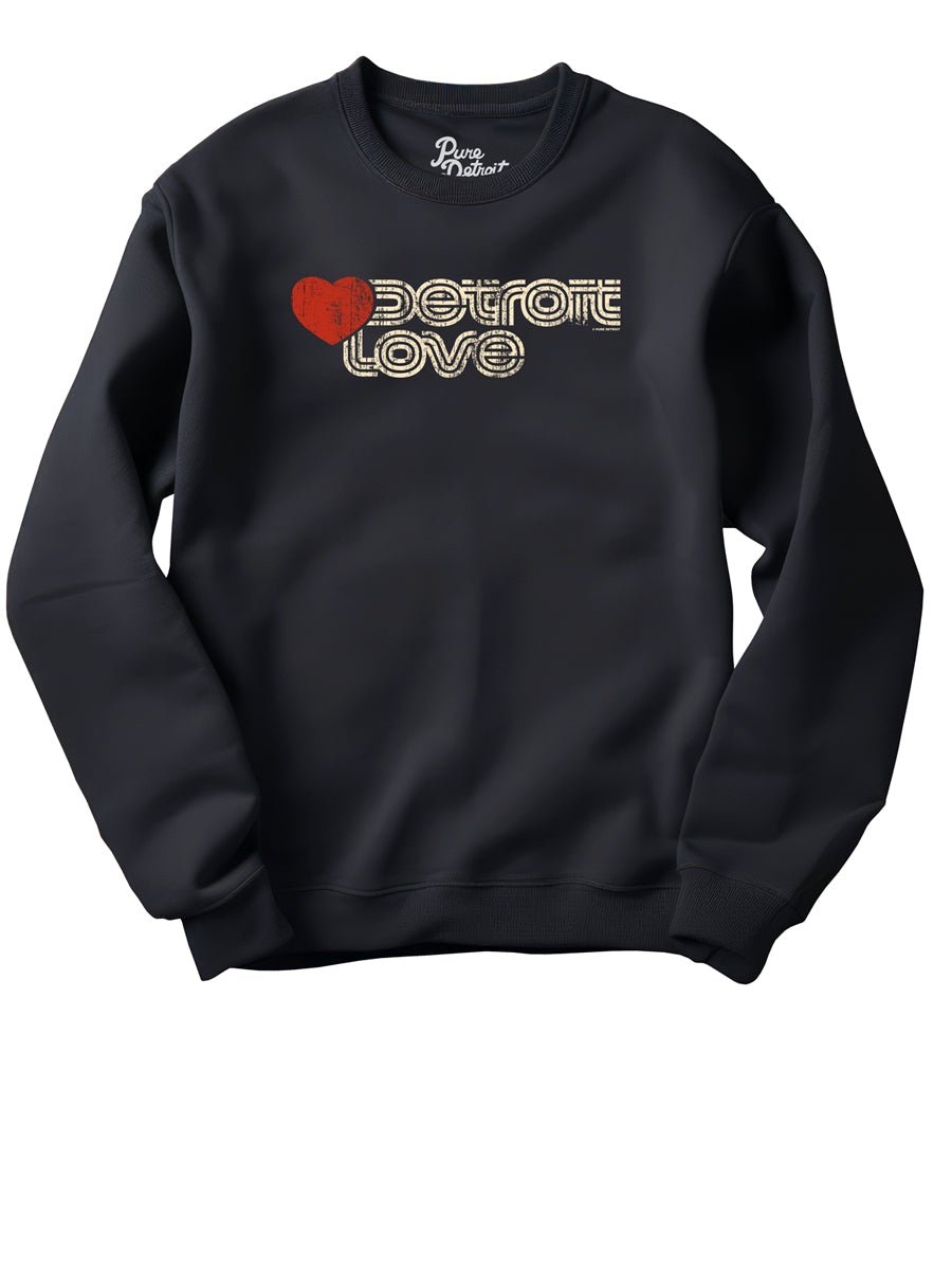 Sporty Detroit Love Unisex Premium Sweatshirt - Black Sweatshirt