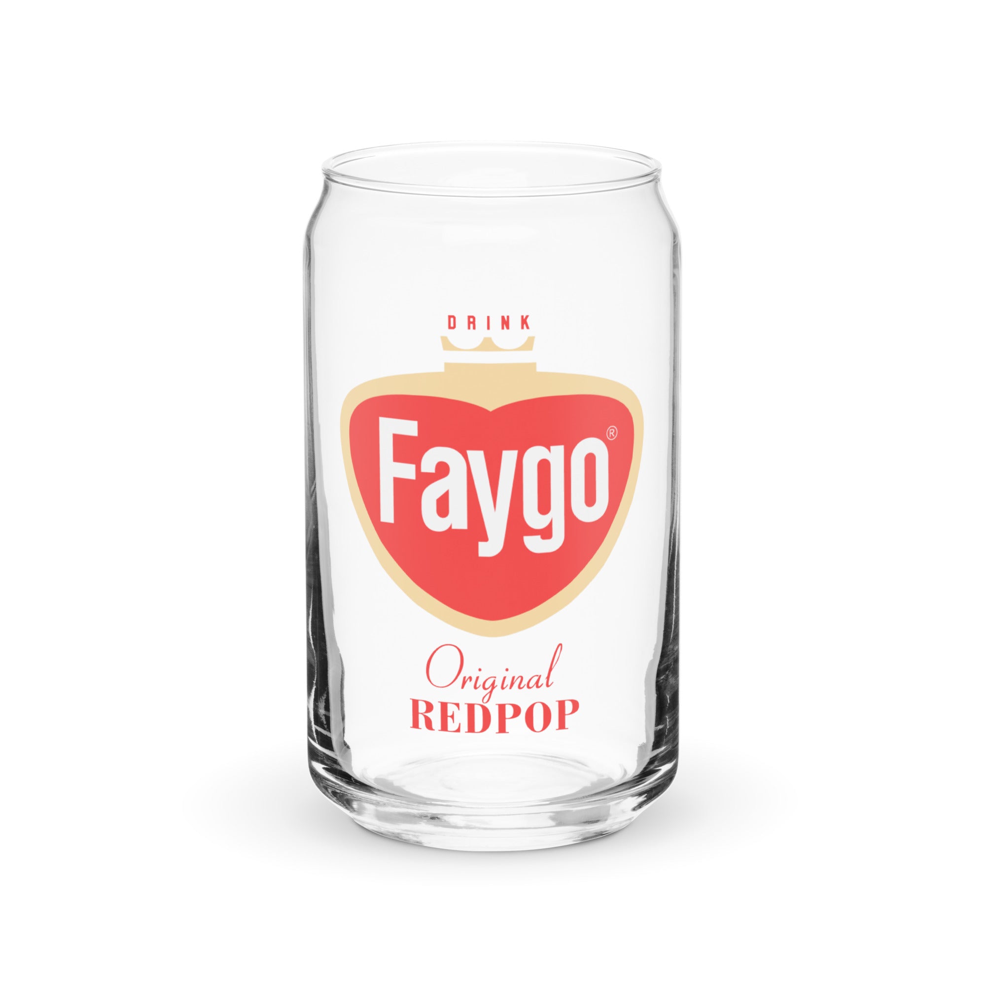 Faygo Retro Logo Can Glass - Red Pop 16 oz  Default Title  