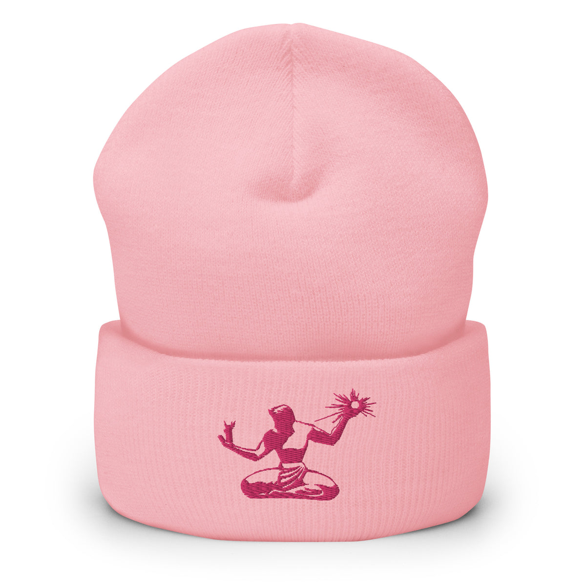 Spirit of Detroit Embroidered Cuffed Beanie - Pink beanie Default Title