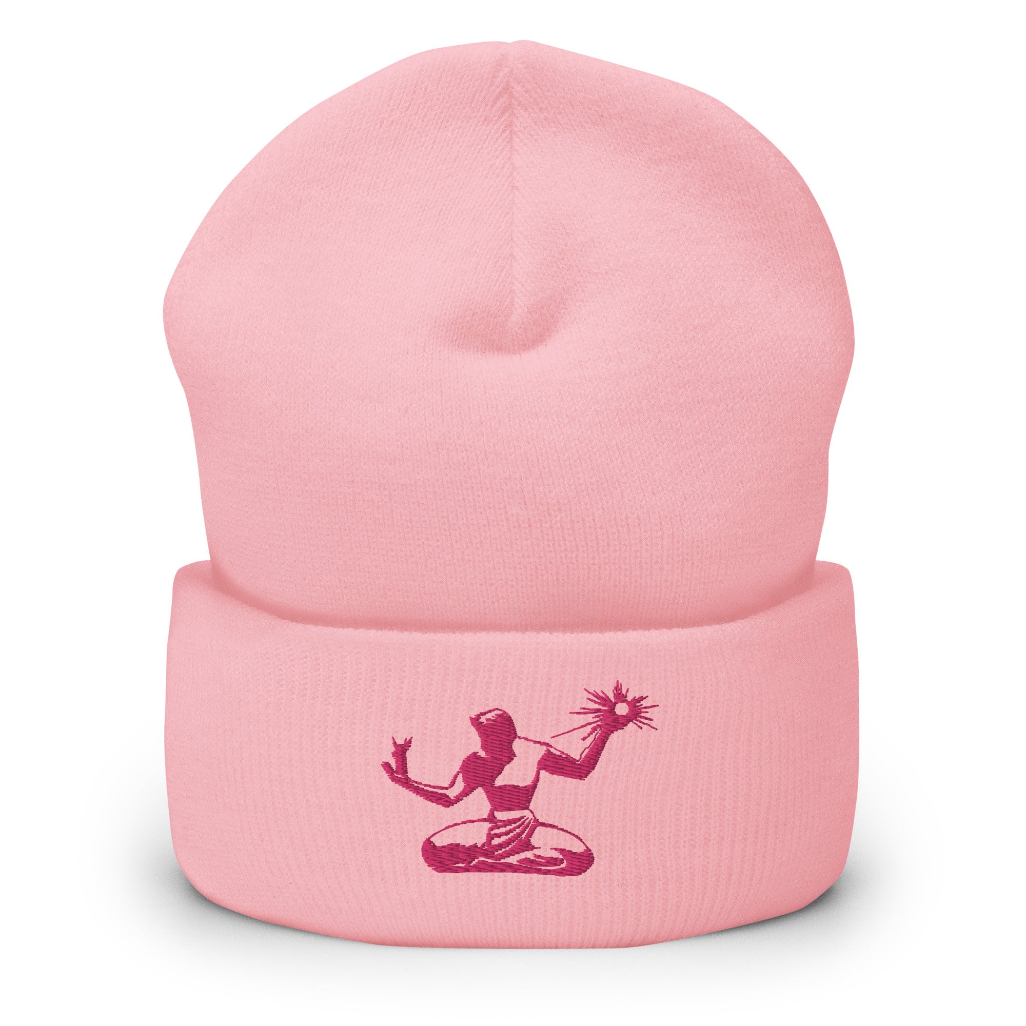 Spirit of Detroit Embroidered Cuffed Beanie - Pink beanie Default Title