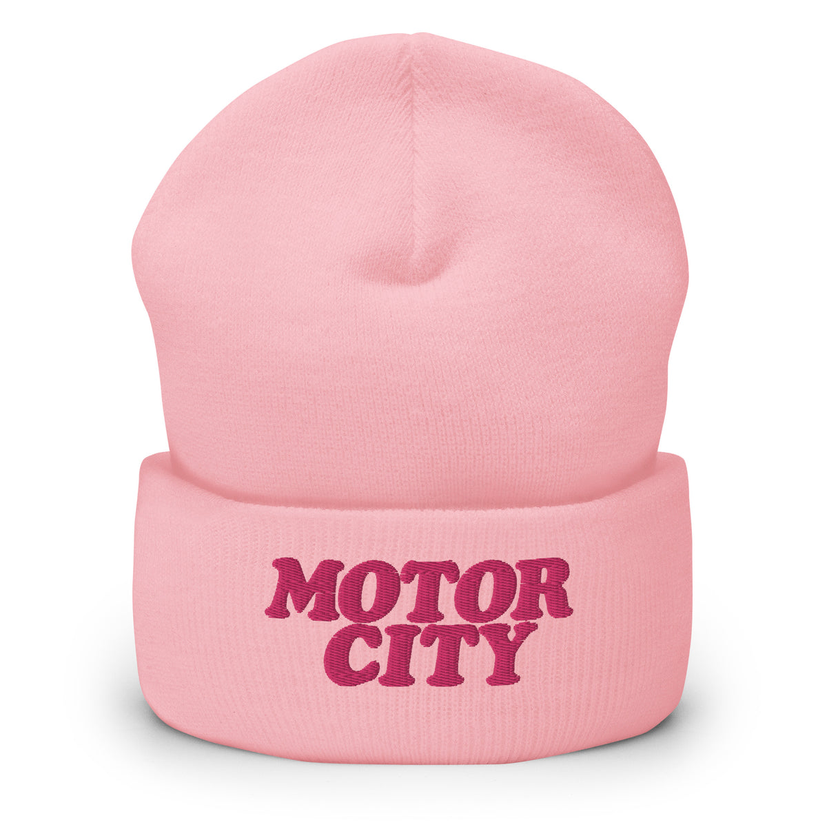 Motor City Embroidered Cuffed Beanie - Pink Default Title