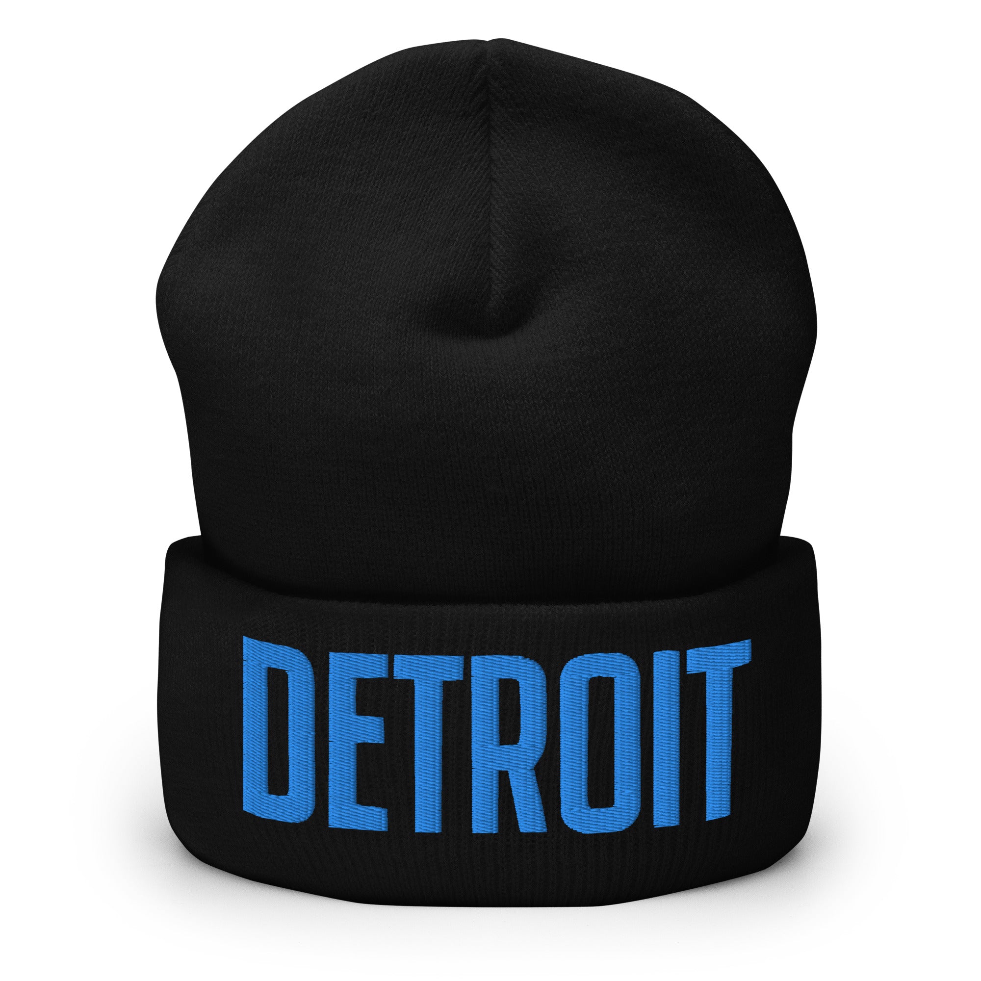 Detroit Embroidered Cuffed Beanie - Black / Blue beanie Default Title