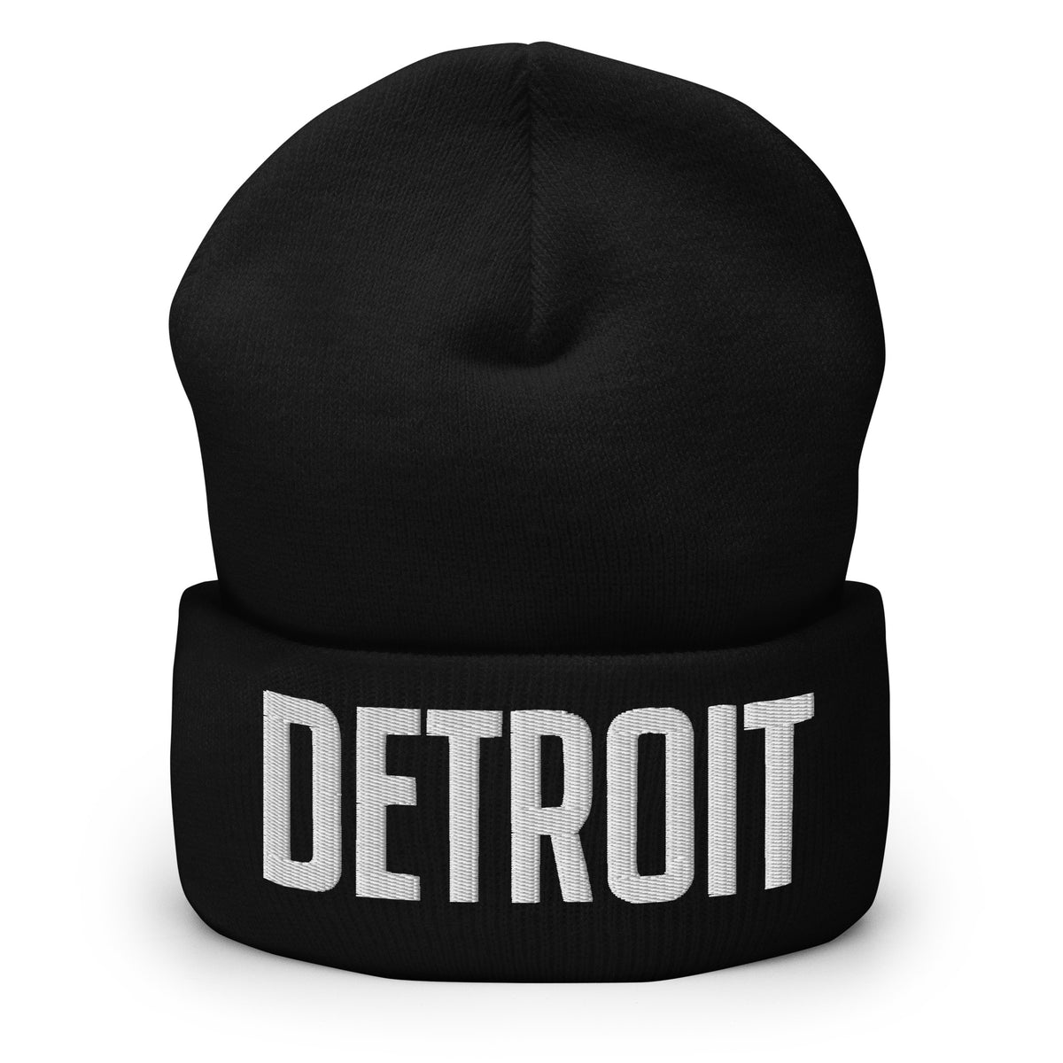 Detroit Embroidered Cuffed Beanie - Black / White beanie Default Title