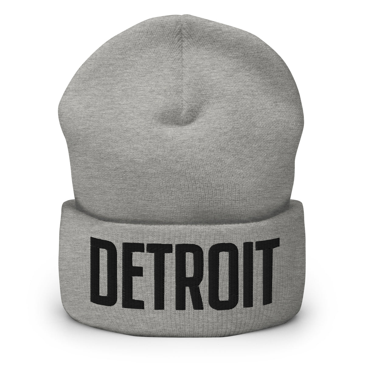 Detroit Embroidered Cuffed Beanie - Gray / Black beanie Default Title