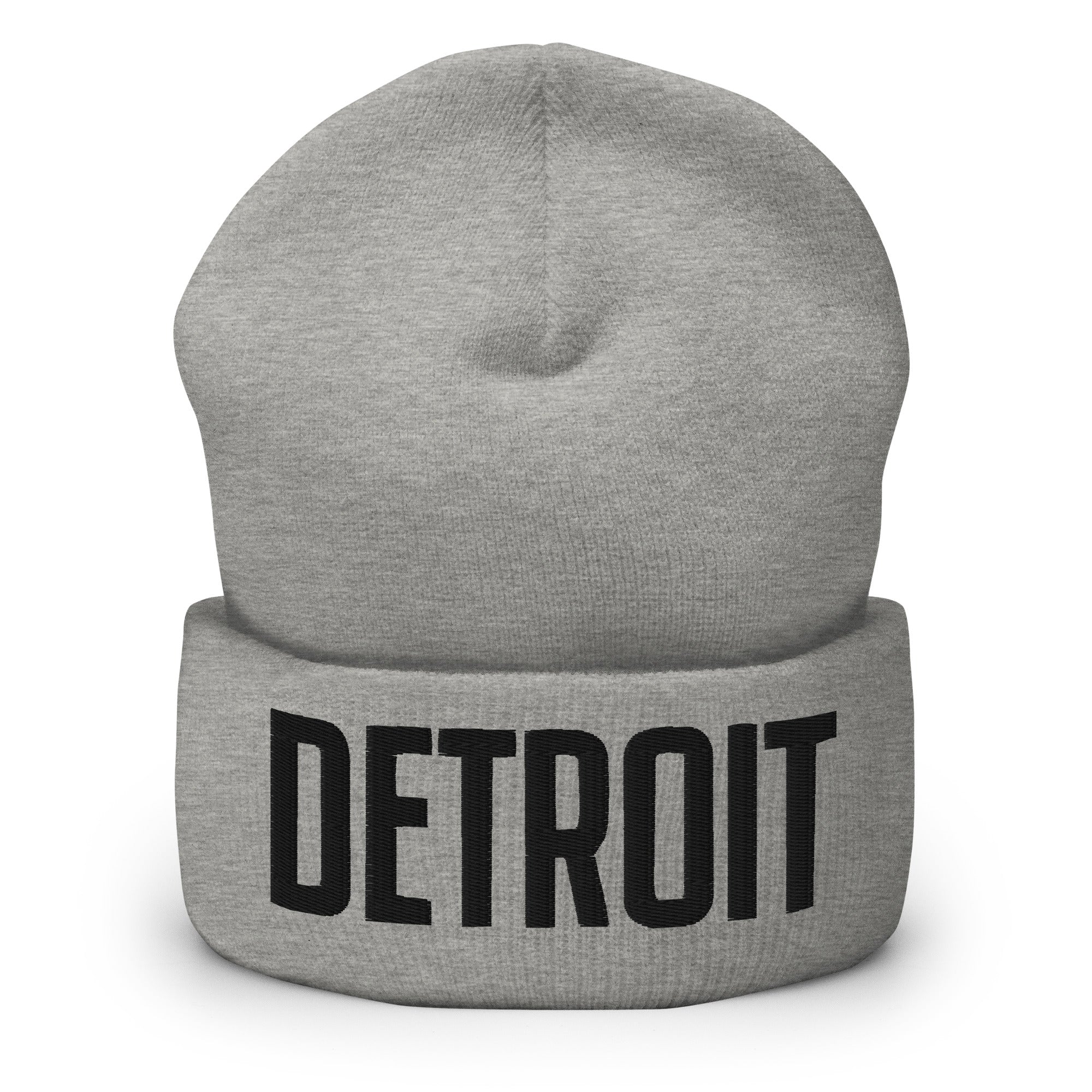 Detroit Embroidered Cuffed Beanie - Gray / Black beanie Default Title