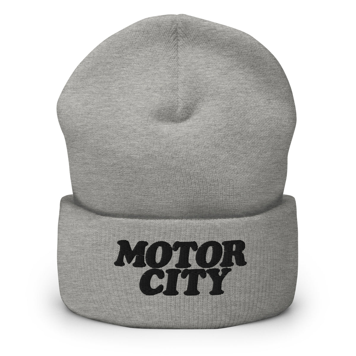 Motor City Embroidered Cuffed Beanie - Gray / Black Default Title